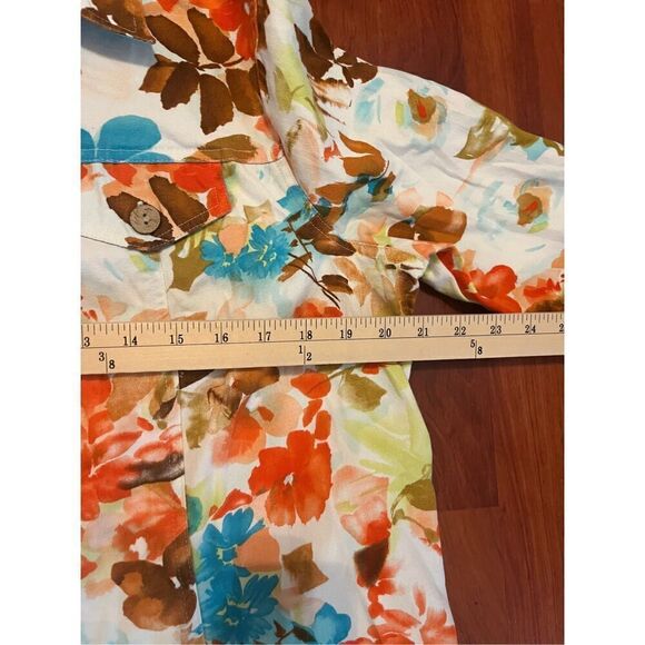 Coldwater Creek Jacket Buttons Leafy Floral Print Size Medium - Picture 7 of 11